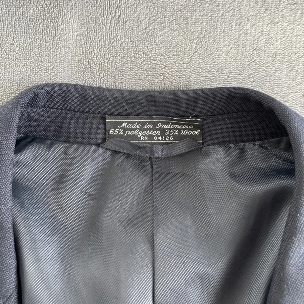 Bert Pulitzer Mens Classic Navy Blazer Wool Blend Gold ButtonsCasual Jacket‎ 46L